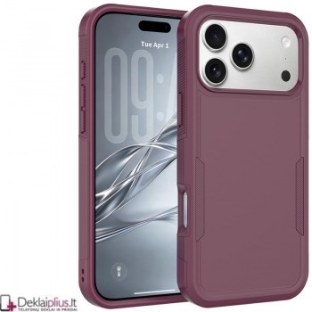 Dvisluoksnis guminis dėklas - bordo spalvos (Apple Iphone 17 Pro Max/18 Pro Max) Dvisluoksnis guminis dėklas - bordo spalvos (Apple Iphone 17 Pro Max/18 Pro Max)